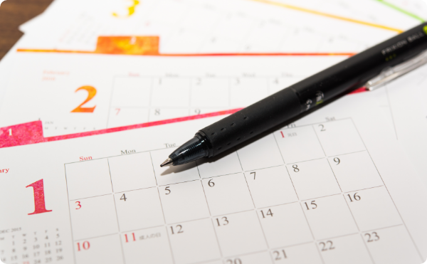 制作スケジュールを確認するカレンダー